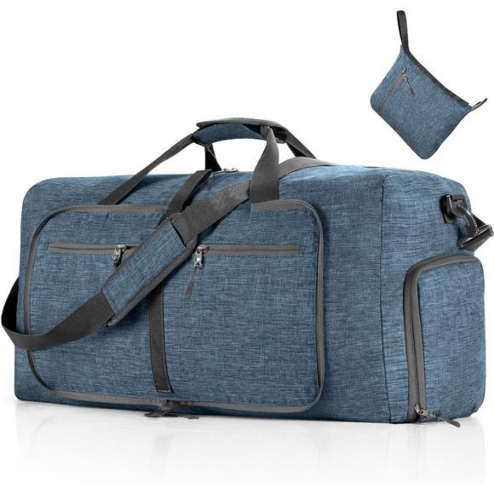 Travel Duffle Bag for Men 65L Foldable Travel Duffel Bag with Shoes Compartment